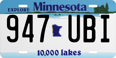 MN license plate 947UBI