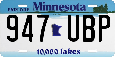MN license plate 947UBP