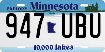 MN license plate 947UBU