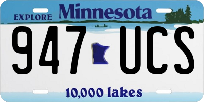 MN license plate 947UCS