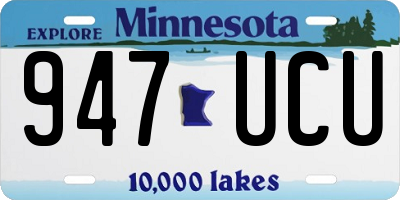 MN license plate 947UCU