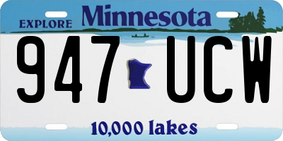 MN license plate 947UCW