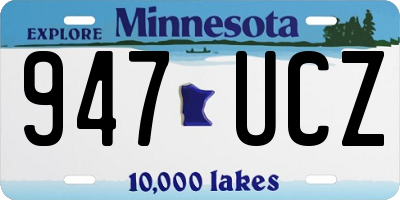 MN license plate 947UCZ