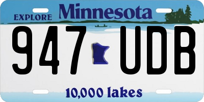 MN license plate 947UDB