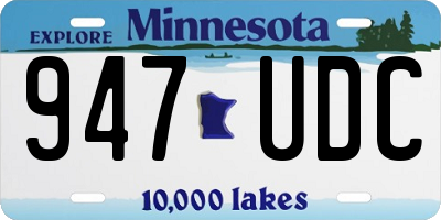 MN license plate 947UDC