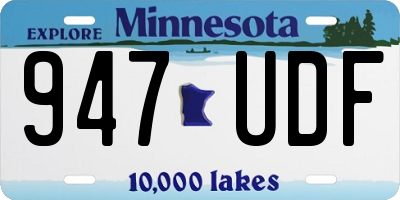 MN license plate 947UDF