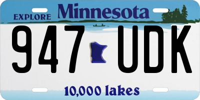 MN license plate 947UDK