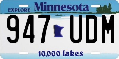 MN license plate 947UDM