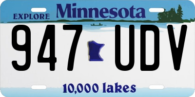 MN license plate 947UDV