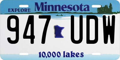 MN license plate 947UDW