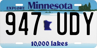 MN license plate 947UDY