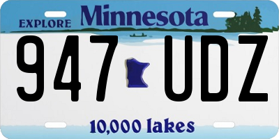 MN license plate 947UDZ
