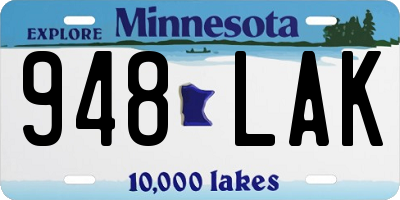 MN license plate 948LAK