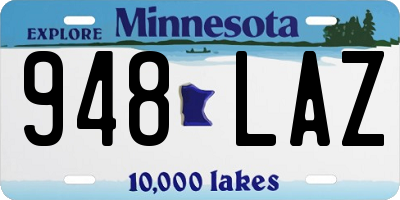 MN license plate 948LAZ