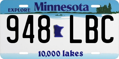 MN license plate 948LBC