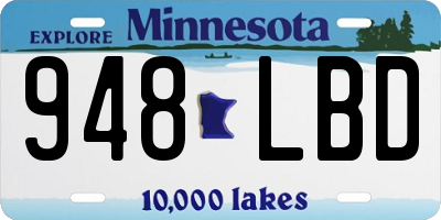 MN license plate 948LBD