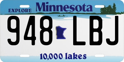 MN license plate 948LBJ