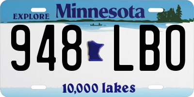 MN license plate 948LBO