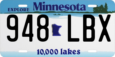 MN license plate 948LBX