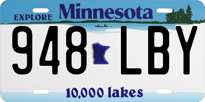 MN license plate 948LBY