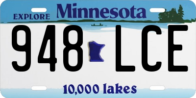 MN license plate 948LCE