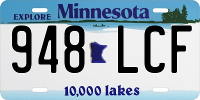 MN license plate 948LCF