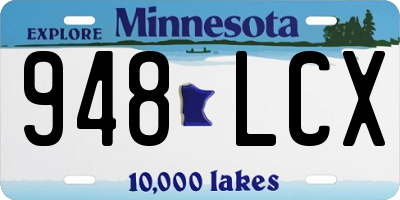 MN license plate 948LCX