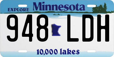 MN license plate 948LDH