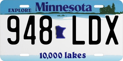 MN license plate 948LDX