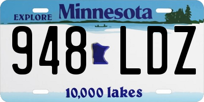 MN license plate 948LDZ