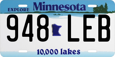 MN license plate 948LEB