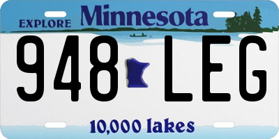 MN license plate 948LEG