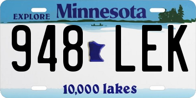 MN license plate 948LEK