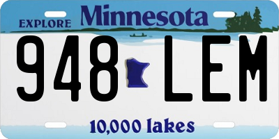 MN license plate 948LEM