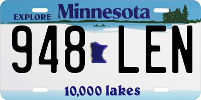 MN license plate 948LEN
