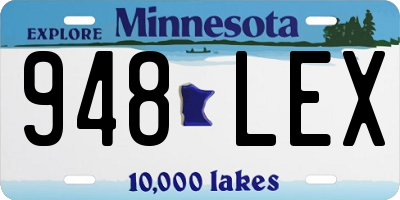 MN license plate 948LEX