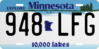 MN license plate 948LFG