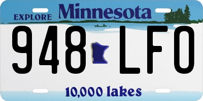 MN license plate 948LFO