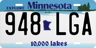 MN license plate 948LGA