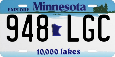 MN license plate 948LGC