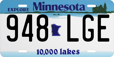 MN license plate 948LGE