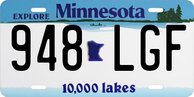 MN license plate 948LGF