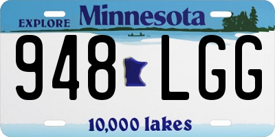 MN license plate 948LGG