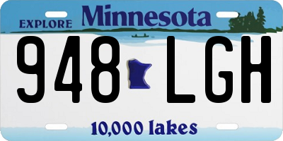 MN license plate 948LGH
