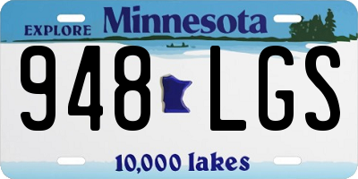 MN license plate 948LGS