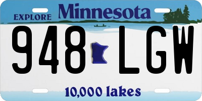 MN license plate 948LGW