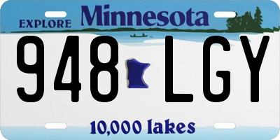MN license plate 948LGY