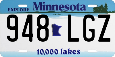 MN license plate 948LGZ