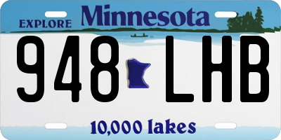 MN license plate 948LHB