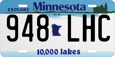 MN license plate 948LHC